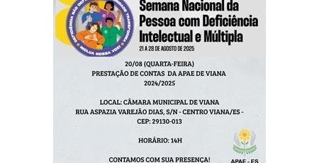 imagem De 21 a 28 de agosto Semana Nacional da Pessoa com Deficiência Intelectual e Múltipla