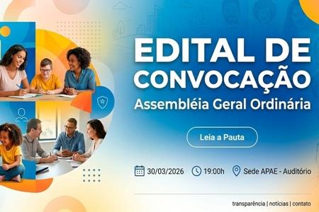 imagem Edital convocação de Assembleia Geral Ordinária para apresentação de atividades de 2025 e plano de ação 2026 e prestação de contas do exercício  de 2025.