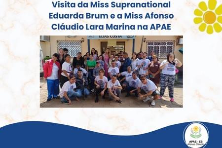 imagem Visita da Miss Supranational Eduarda Braum e a Miss Afonso Cláudio Lara Marina na APAE