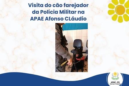 imagem Visita do cão farejador da Polícia Militar