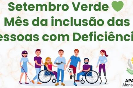 imagem Setembro Verde -  Mês da inclusão das Pessoas com Deficiência.