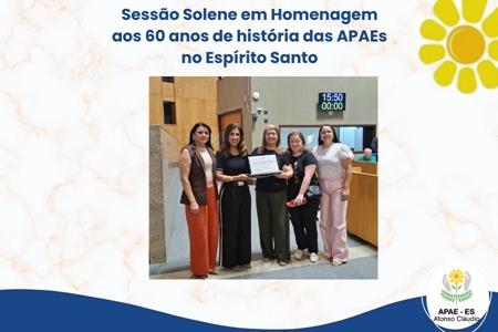 imagem Sessão Solene em Homenagem aos 60 anos de história das APAEs no Espírito Santo