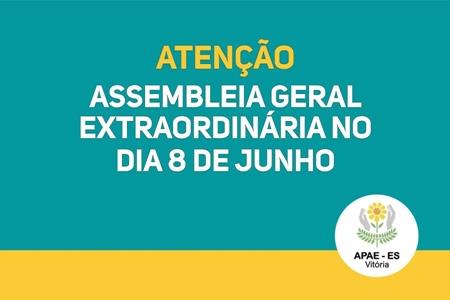 imagem Apae de Vitória realizará assembleia extraordinária no dia 8 de junho