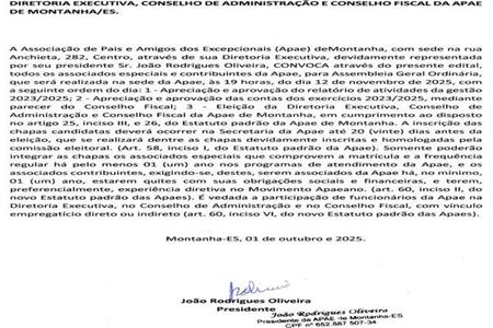 imagem EDITAL DE CONVOCAÇÃO – ASSEMBLEIA GERAL ORDINÁRIA