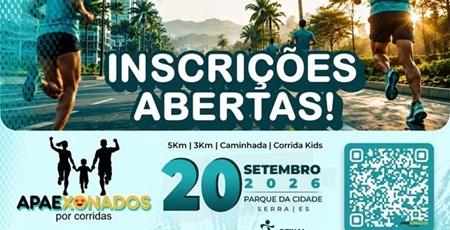 imagem Apae Serra abre inscrições para a corrida solidária “Apaexonados por Corridas 2026”