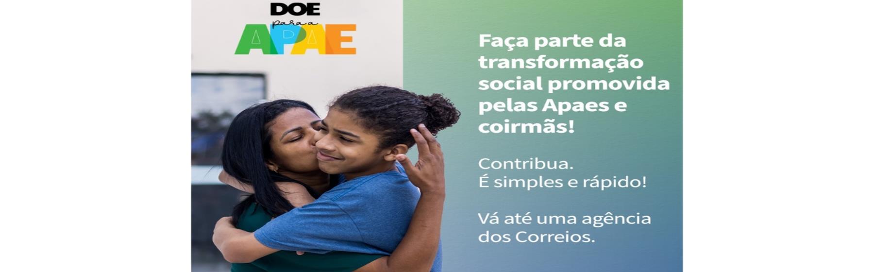 Doe para APAE, através das agências dos correios