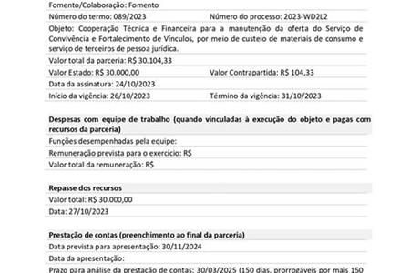 imagem TF 089/2023 - PARCERIA FIRMADA JUNTO À ADMINISTRAÇÃO PÚBLICA ESTADUAL